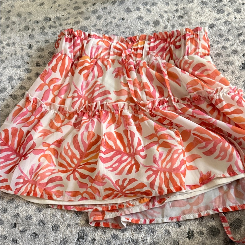 Kendall & Kylie Pink and Orange Mini Skirt